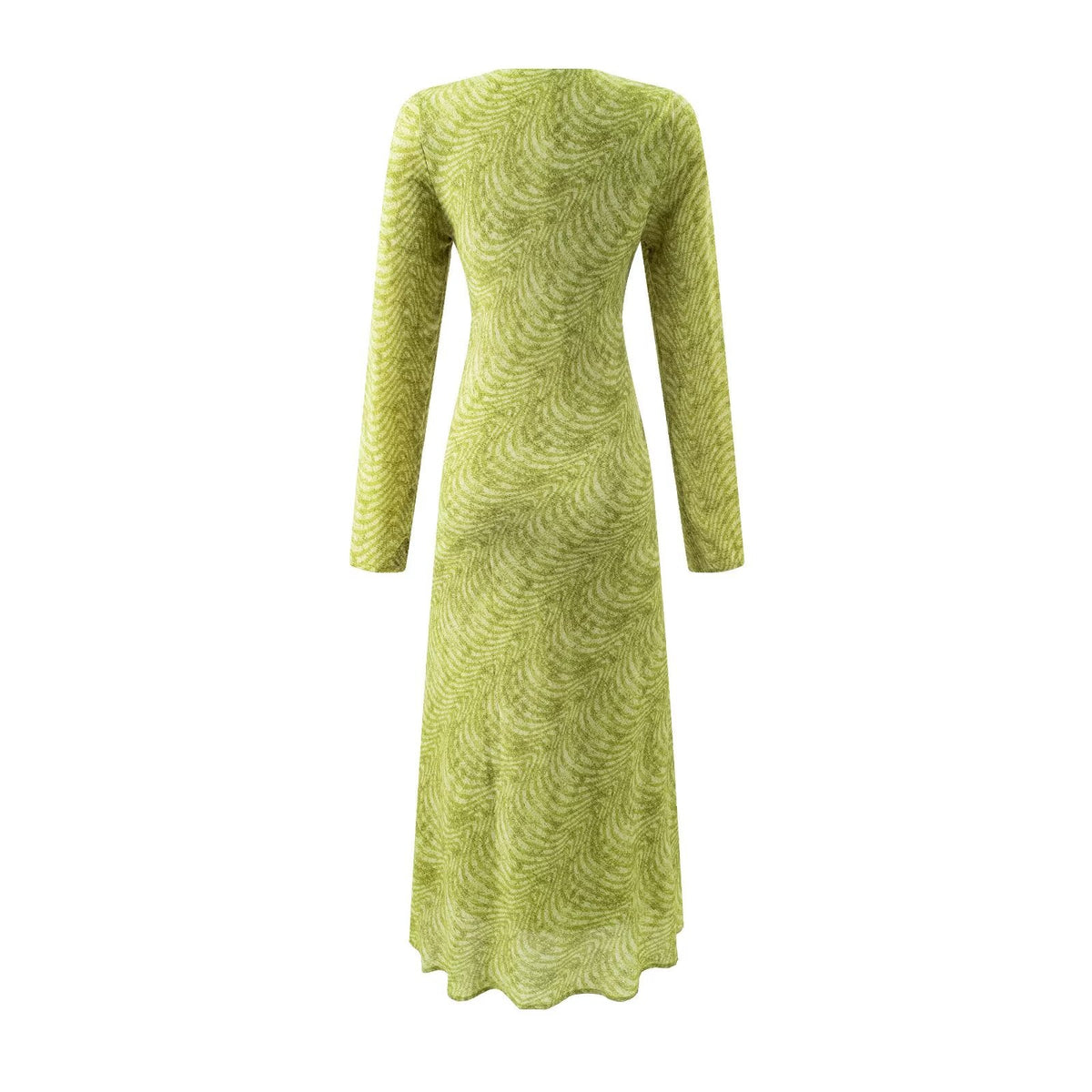 Summer Wind Women Long Sleeve V neck Printed Dress