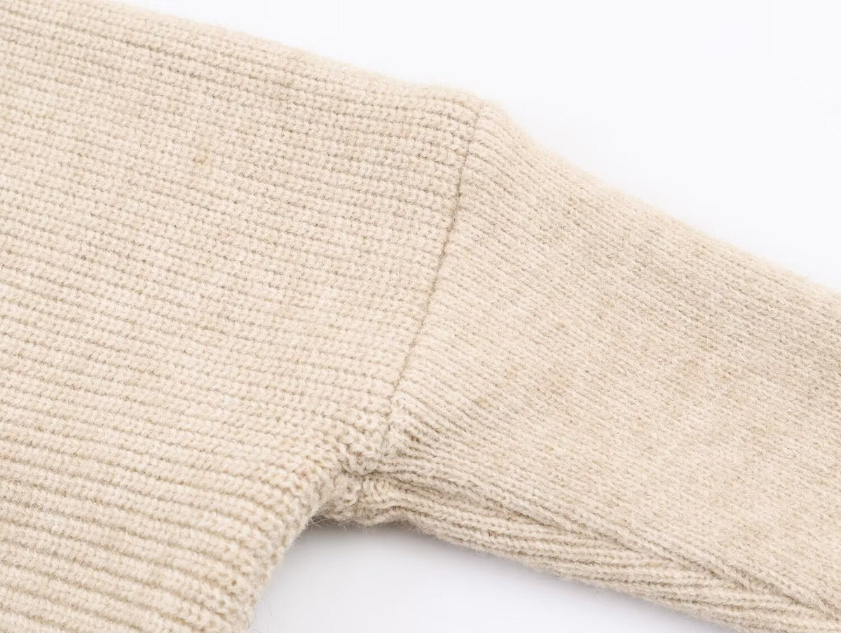 Irregular Asymmetric Turtleneck Long Sleeved Sweater Women Winter Furry Stitching Loose Sweater Top