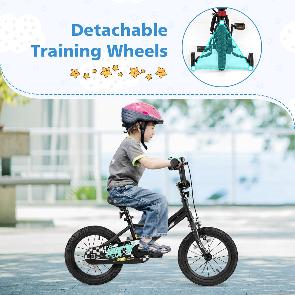 14 Inch Kids Bike Adjustable for 3-5 Years Old with Low-Step Frame