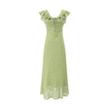 Floral Flounce V neck Summer Waist Slimming Printed Dress Long Dresses