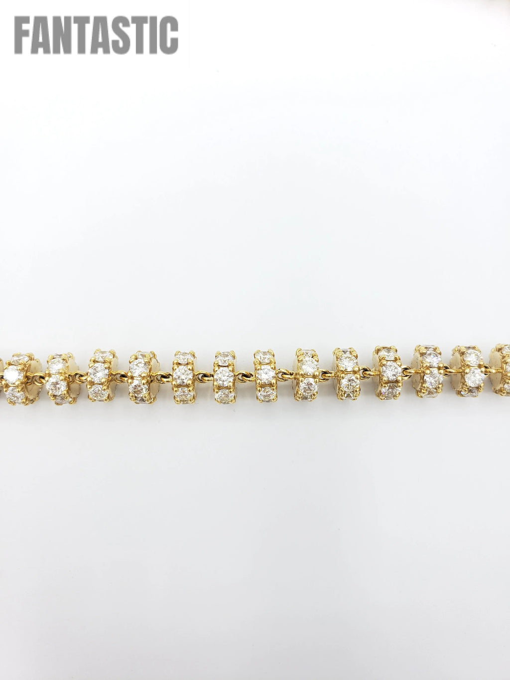 Cadena de disco de oro de 14K con diamantes | 136 gramos