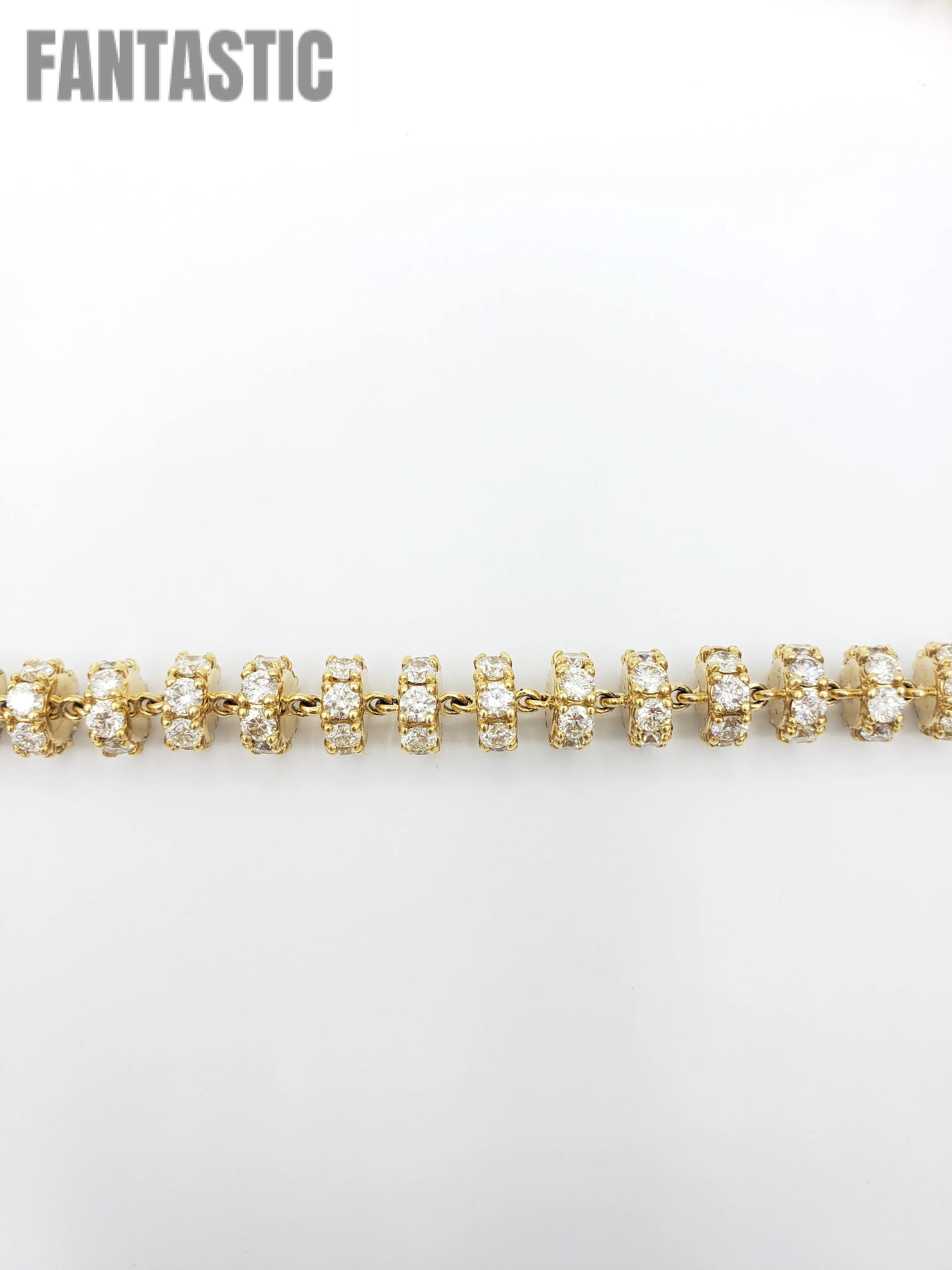 Cadena de disco de oro de 14K con diamantes | 136 gramos