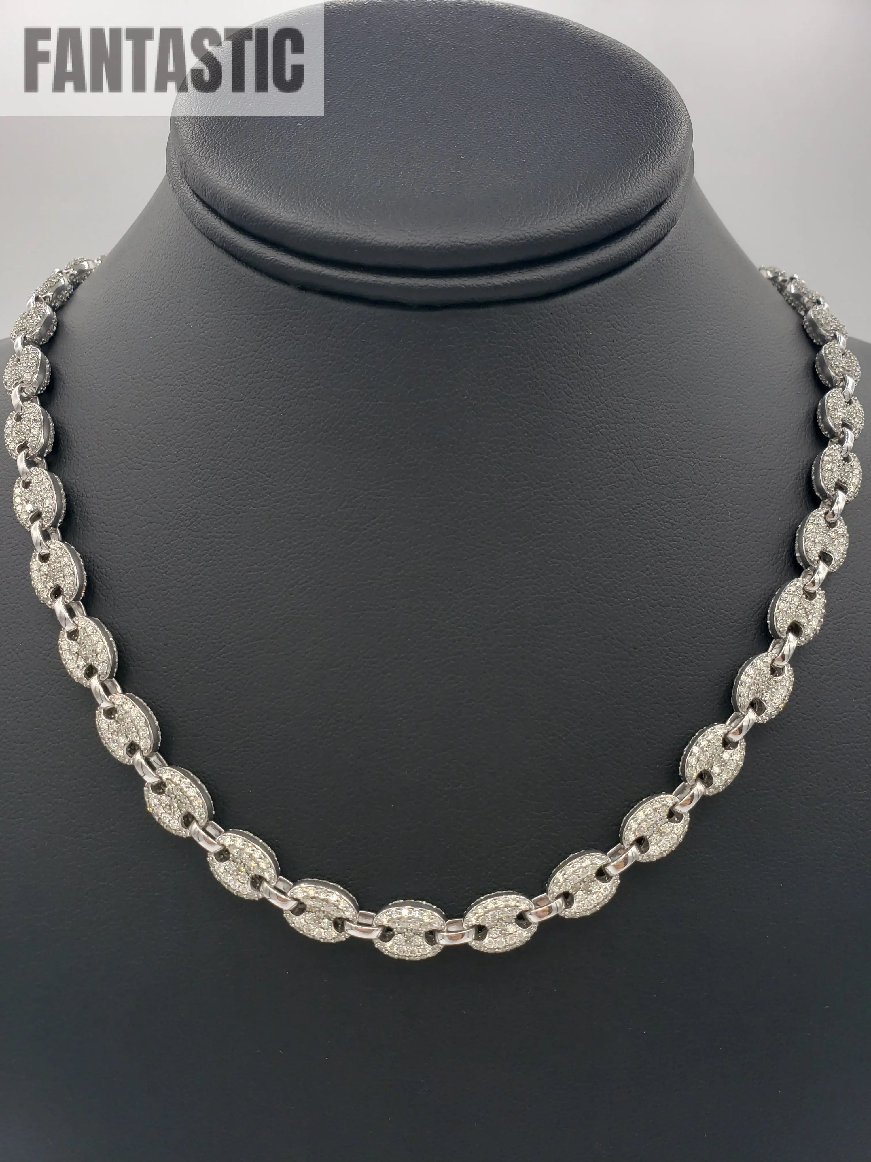 Cadena marinera de oro de 14K con diamantes | 67.8 gramos