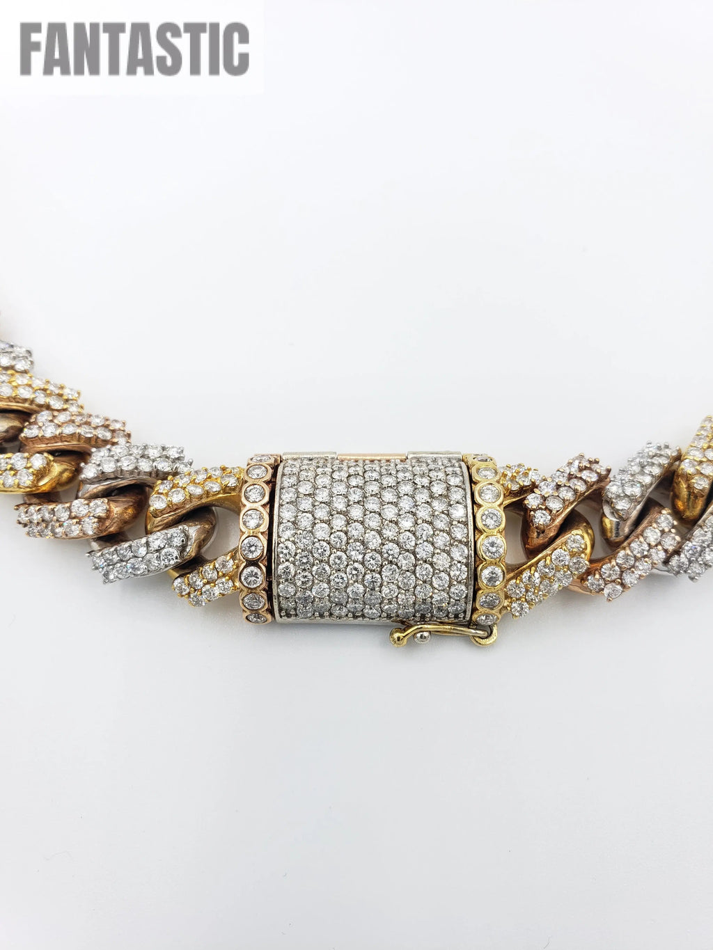14K Gold- Diamond Miami Cuban Chain Tri-Color (331 Grams)