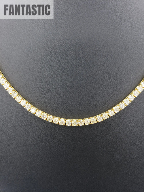 Cadena tenis de oro de 14K con diamantes, 23,5 gramos
