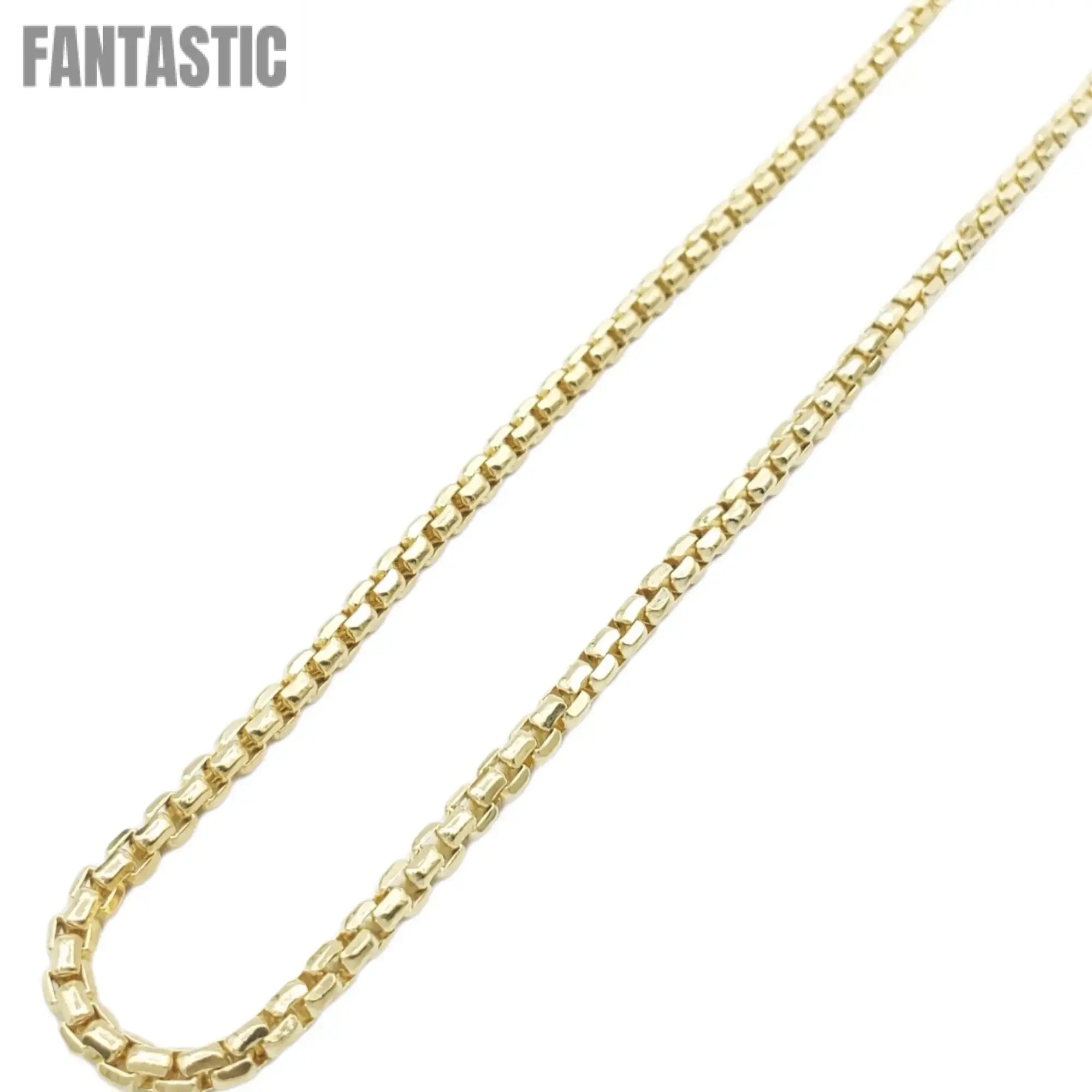 Cadena de caja hueca de oro de 14K (oro amarillo)