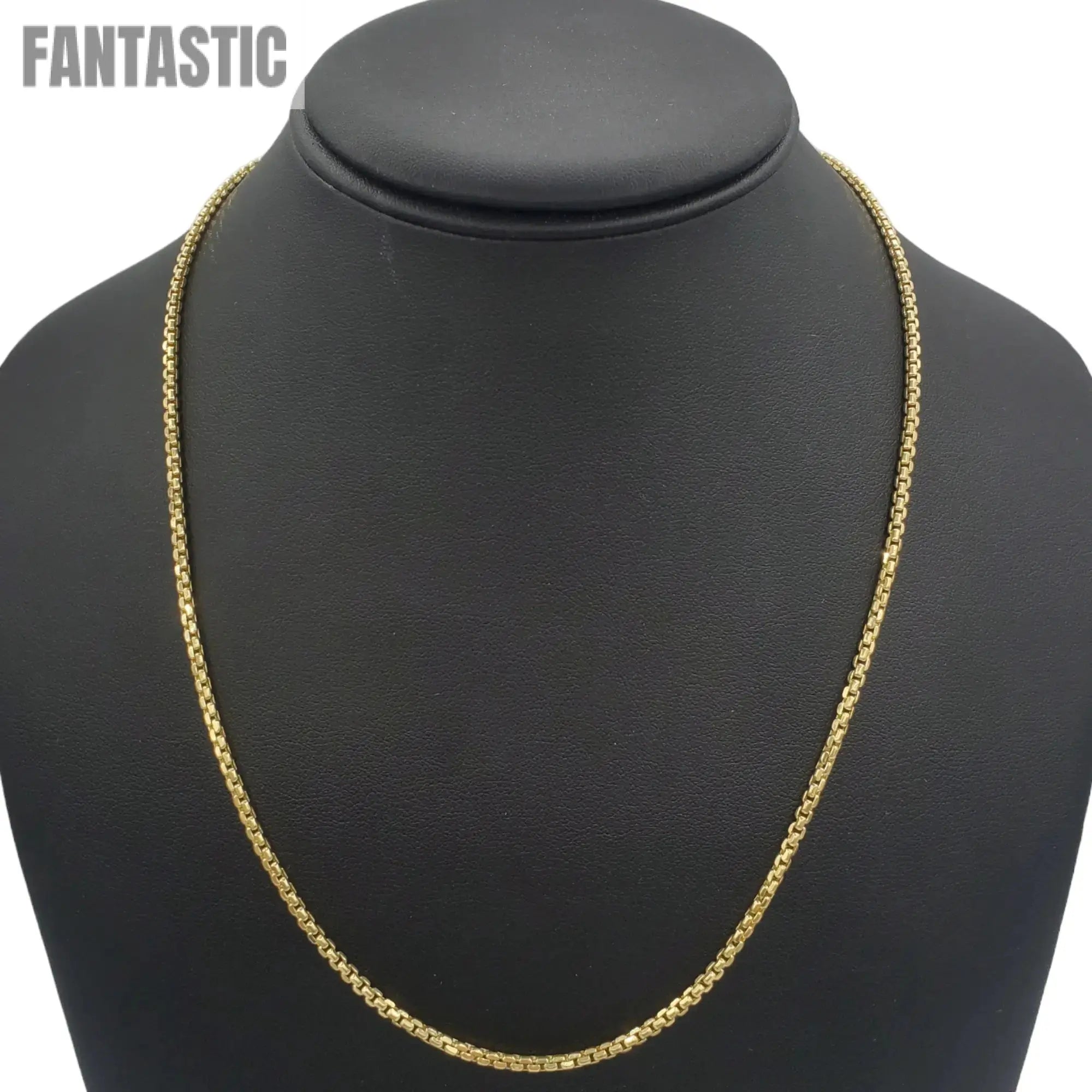 Cadena de caja hueca de oro de 14K (oro amarillo)