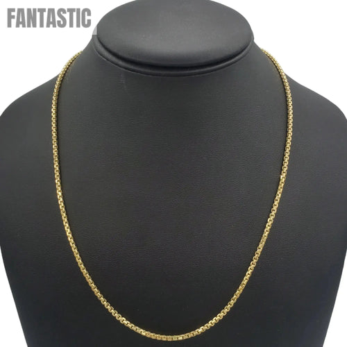 Cadena de caja hueca de oro de 14K (oro amarillo)