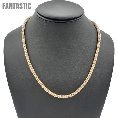 Cadena helada de oro de 14K (oro rosado)