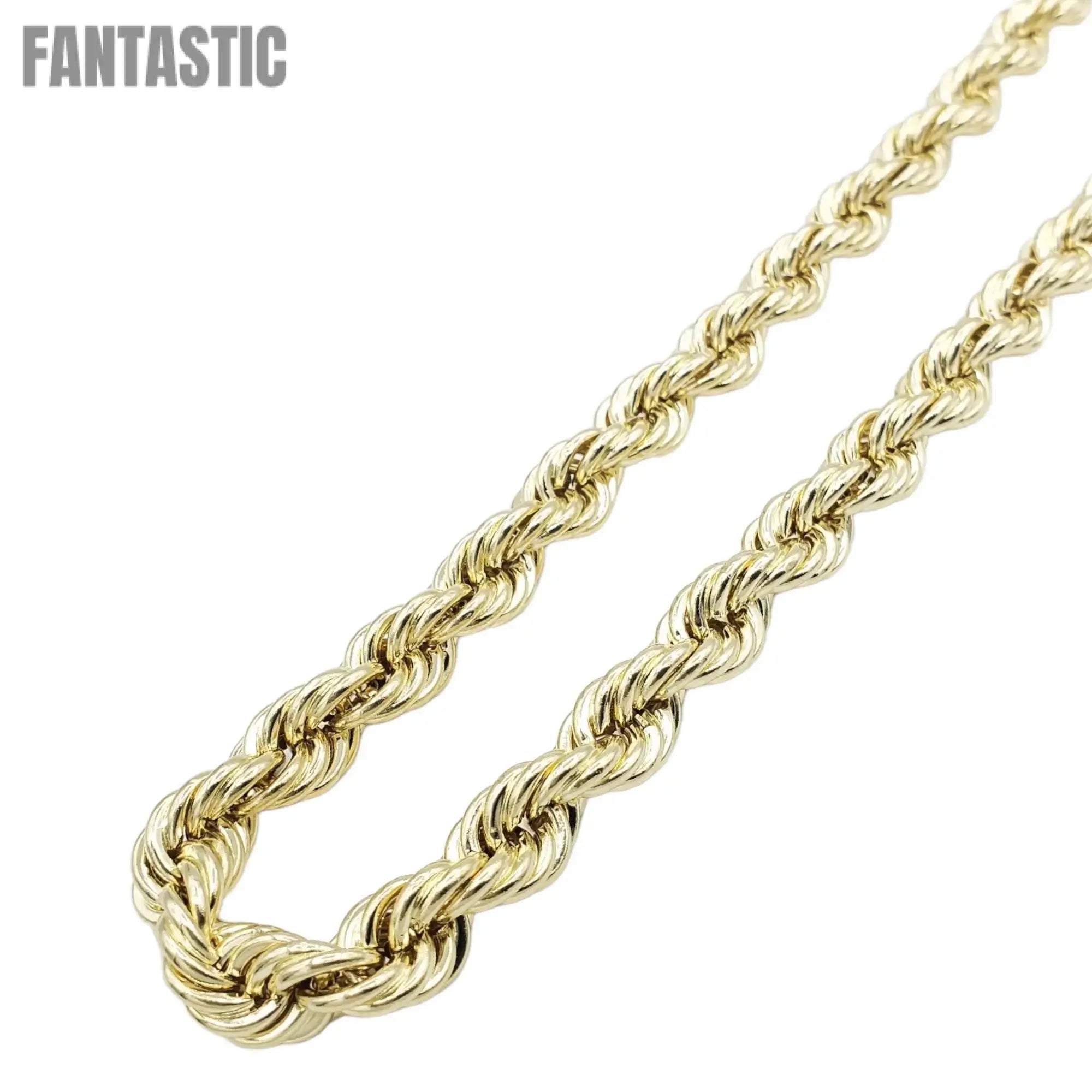 14K Gold Rope Chain Italian Necklace (Hollow) | Cadena de Oro 14K de soga italiana (hueca)