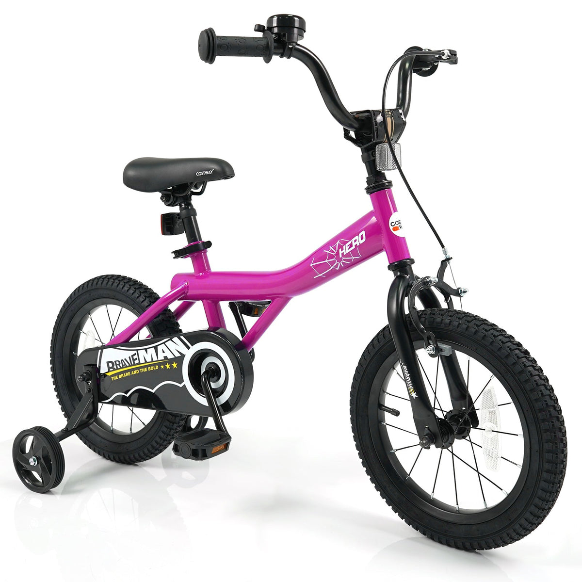 Kids Bike 14-Inch with Removable Training Wheels Pink
