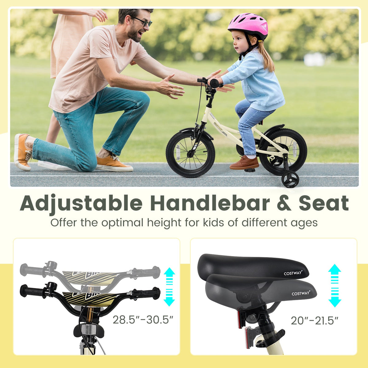 14 Inches Kids Bike Sport Bicycle with Removable Training Wheels