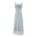 Sexy Vacation Wooden Ear Cami Dress Summer Slim Fit Slimming Retro Polka Dot Maxi Dress