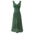 Summer Romantic Fresh Seaside Vacation Floral Dress Slim Fit Slimming V Neckline Dress