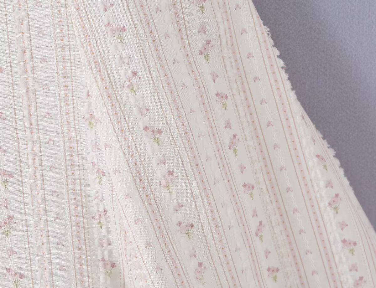 Women Clothing Summer Sweet Spaghetti Strap Waist Lace Stitching Floral Dress