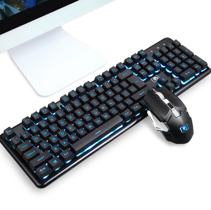 Conjunto de teclado y ratón inalámbricos para juegos ligeros con sensación mecánica