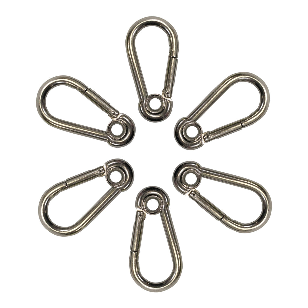 Boat Marine Clip Stainless Steel Safety Spring Hook Carabiner With Rope Holder