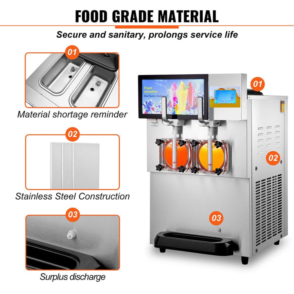 Commercial 16L 1155W Double Frozen Margarita Ice Slushie Drink Maker Machine (SAK95281)