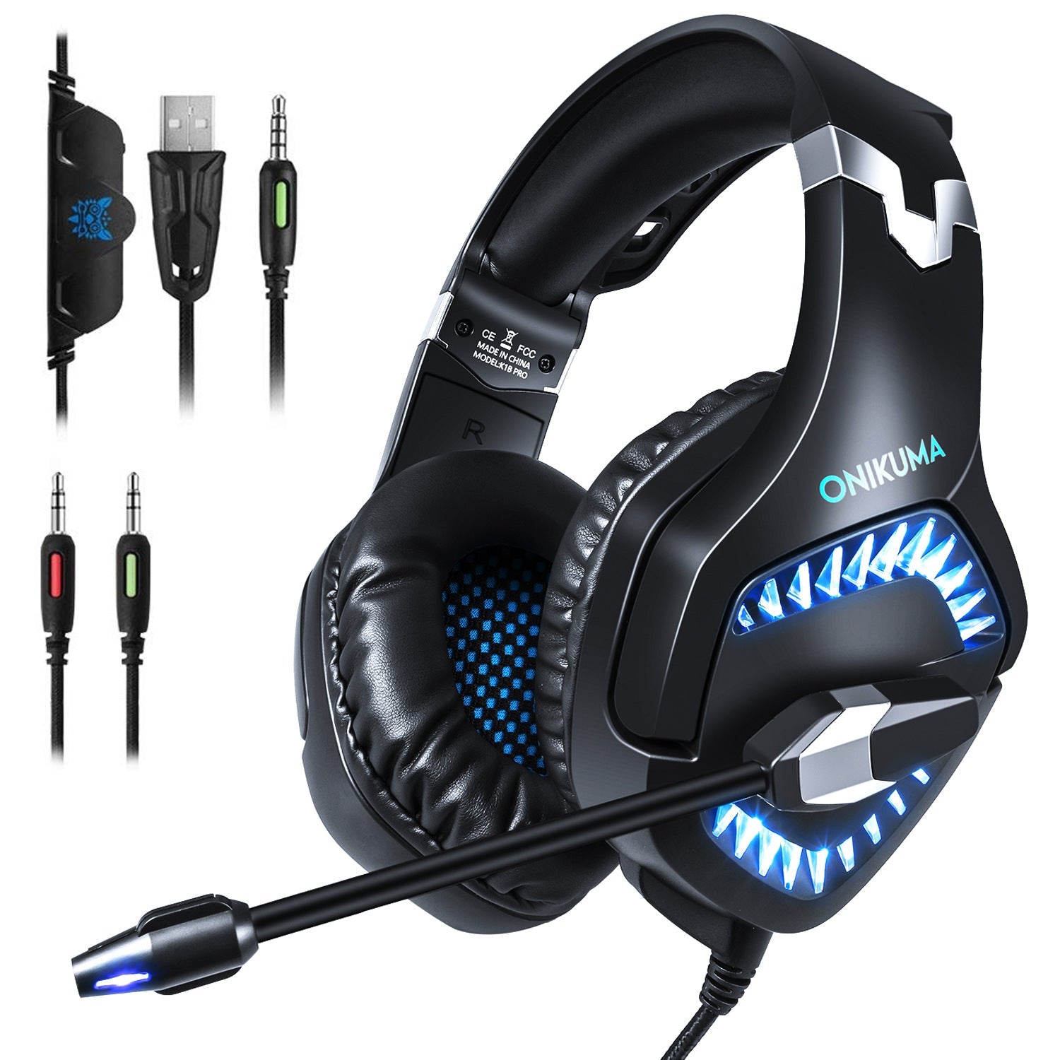Auriculares Gaming PC Estéreo Cascos con Micrófono Luz LED para Portátil Tablet Móvil Nuevo