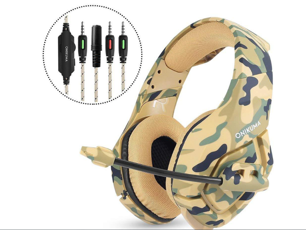 Auriculares para juegos con camuflaje de destrucción
