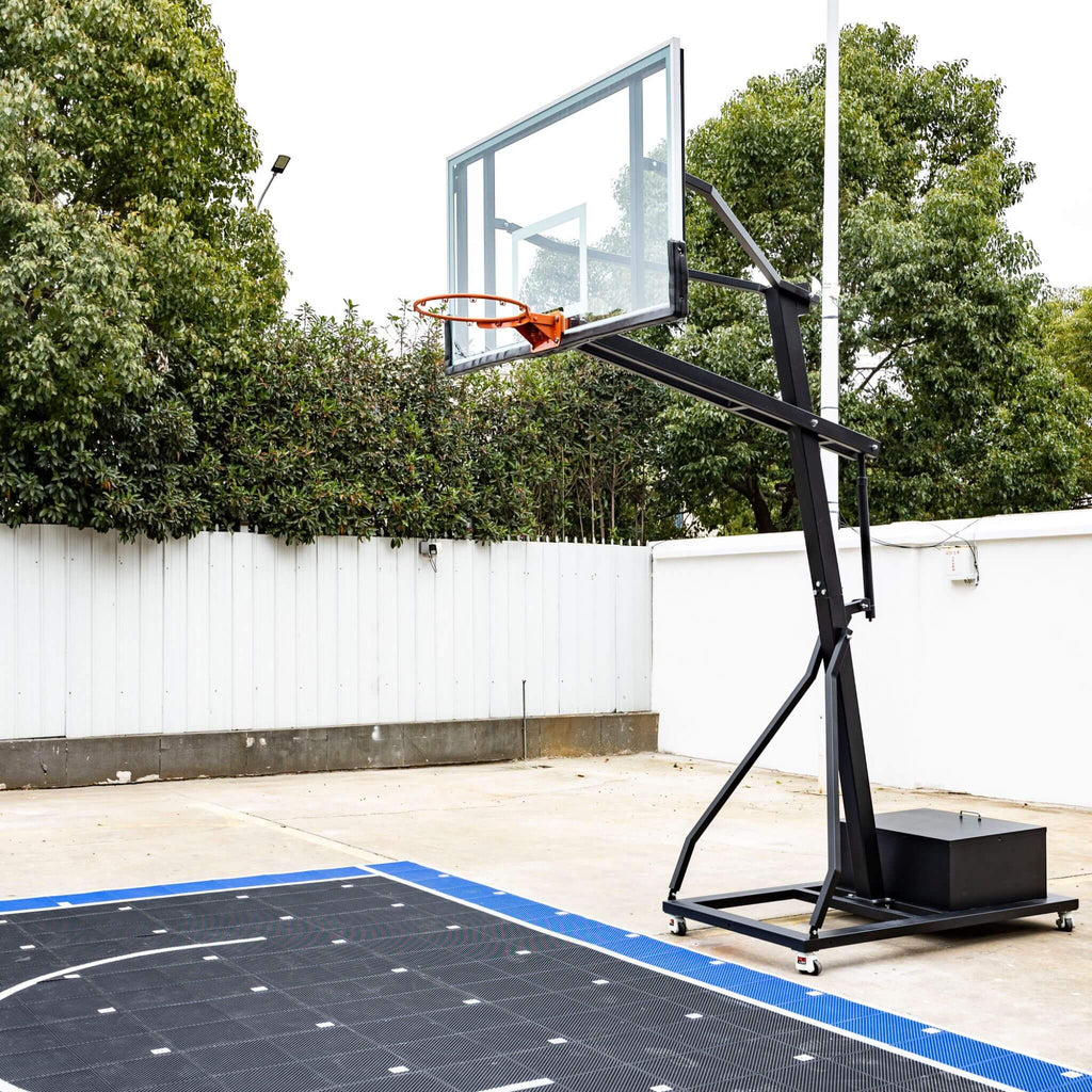 [18X24FT] Aro de Baloncesto Portátil Ajustable de Alta Resistencia Con Cancha (SAK72980)
