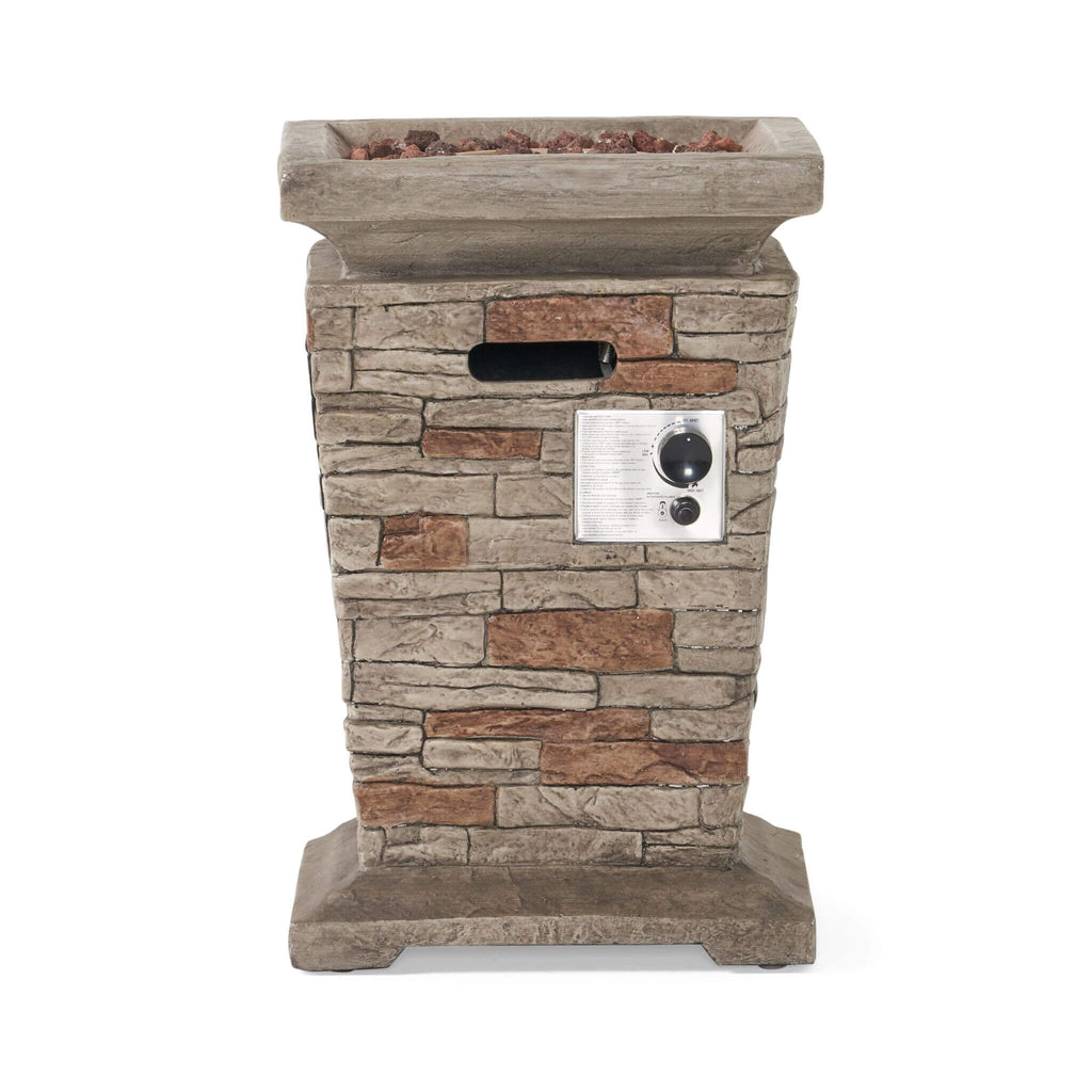 Columna de fuego de piedra natural Alora de 19 pulgadas y 40 000 BTU para exteriores (SAK36771)