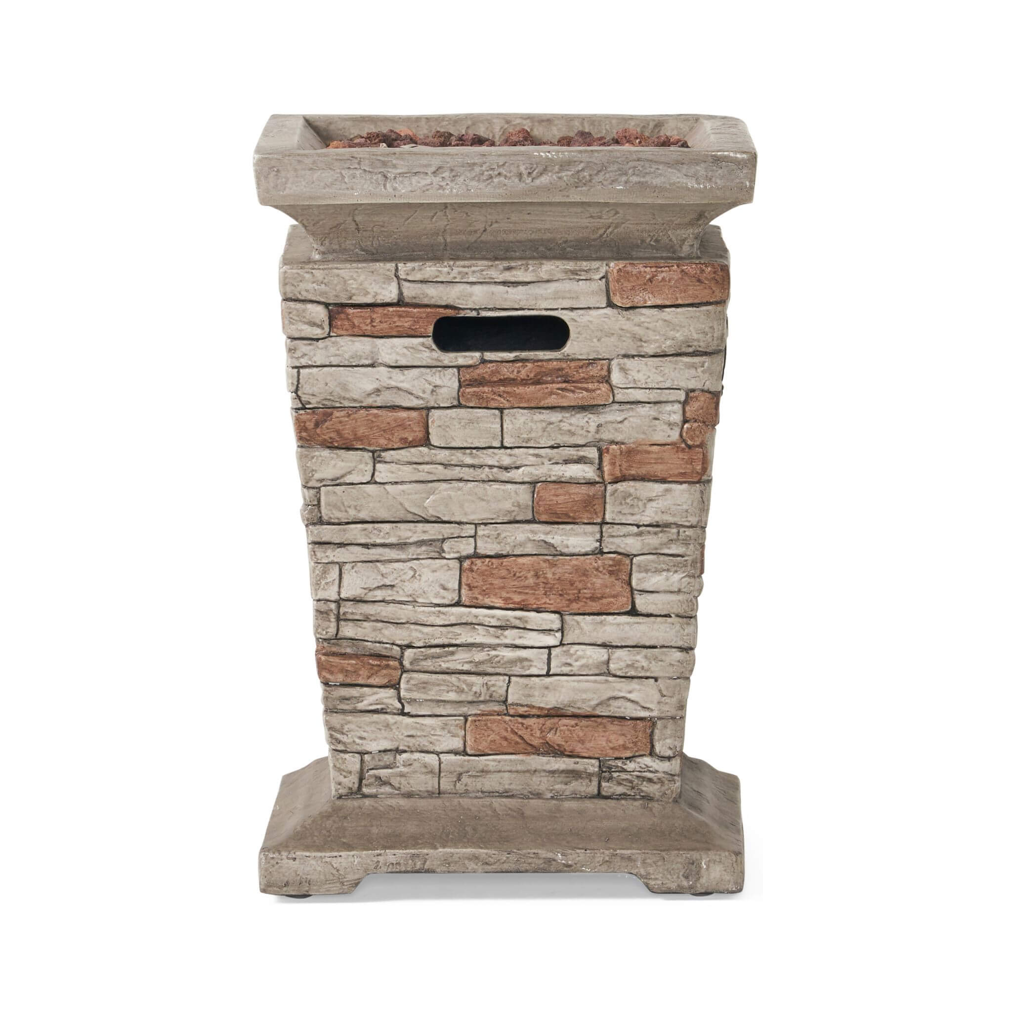Columna de fuego de piedra natural Alora de 19 pulgadas y 40 000 BTU para exteriores (SAK36771)