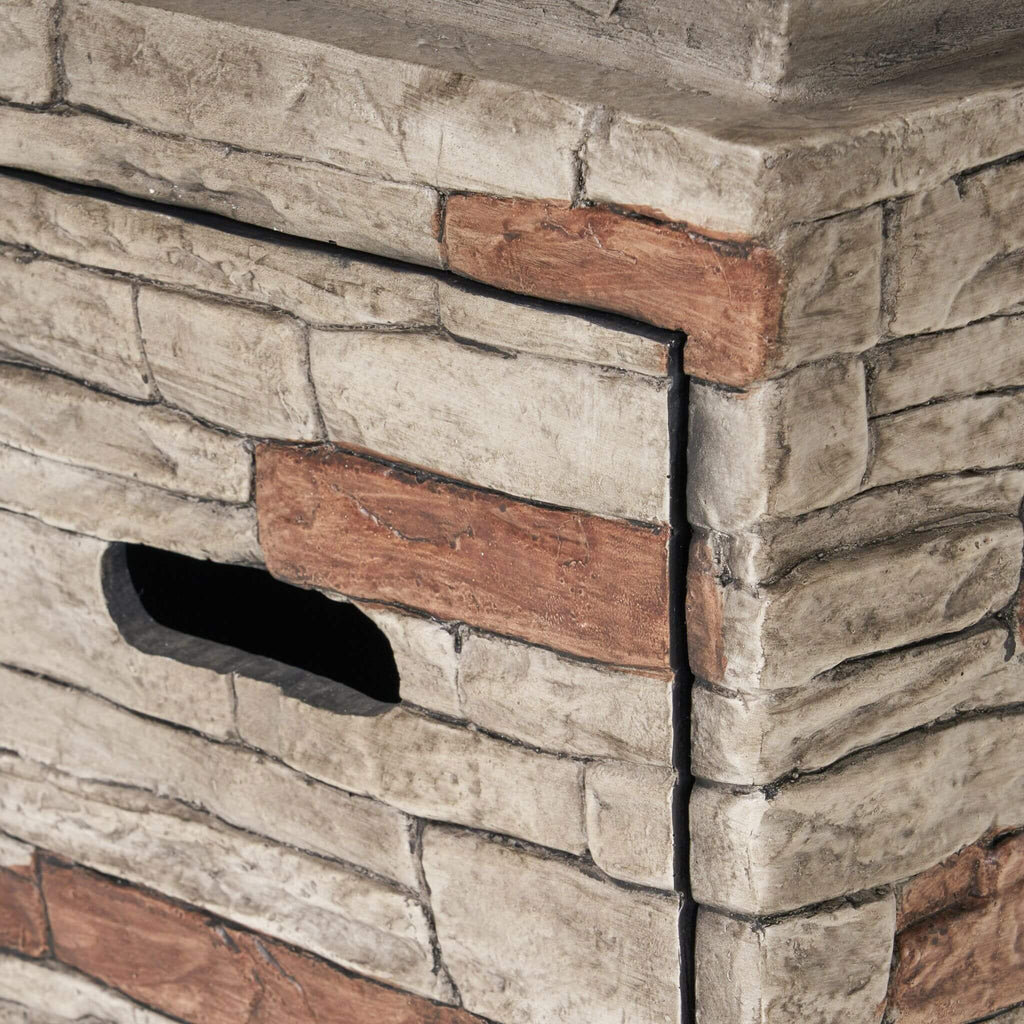 Columna de fuego de piedra natural Alora de 19 pulgadas y 40 000 BTU para exteriores (SAK36771)