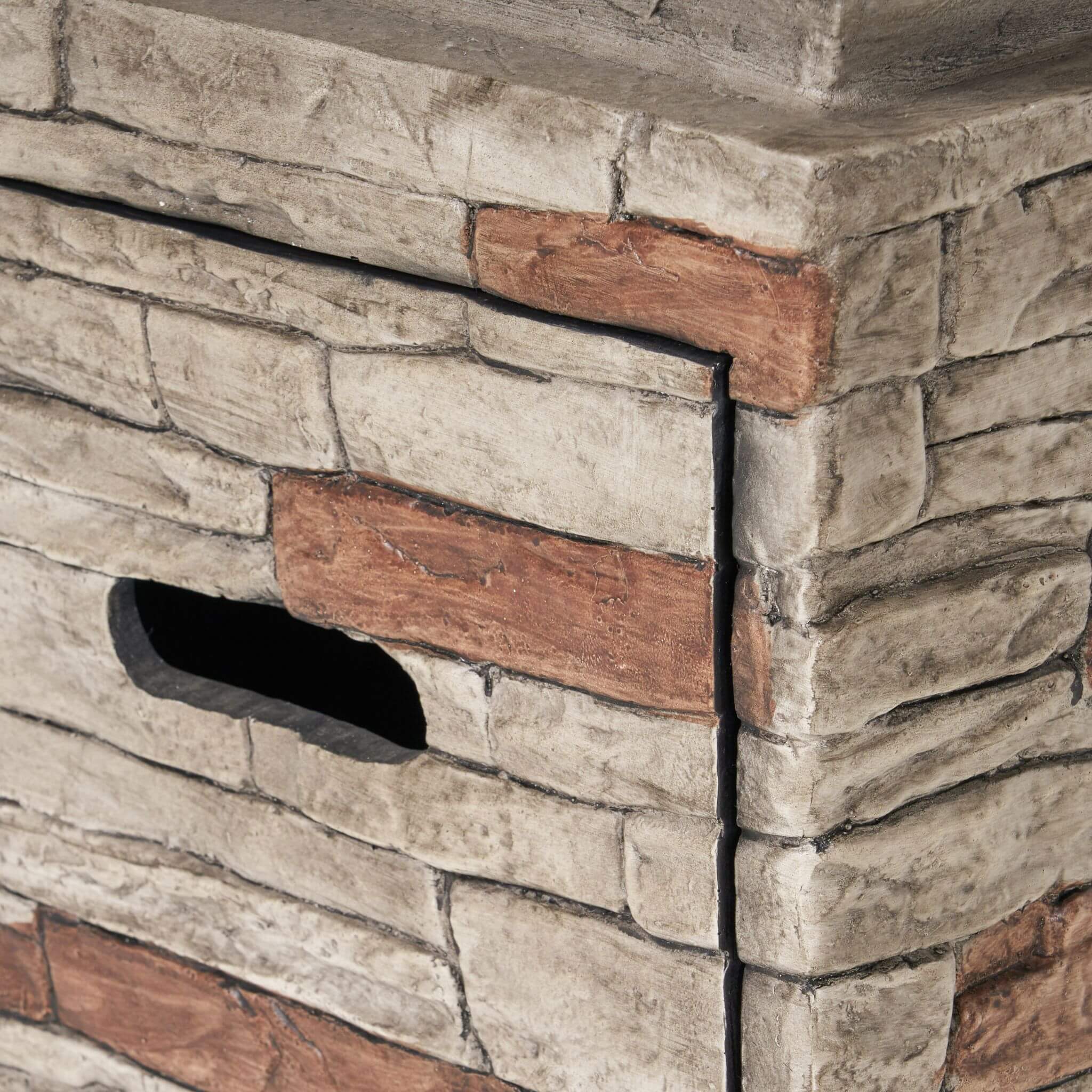 Columna de fuego de piedra natural Alora de 19 pulgadas y 40 000 BTU para exteriores (SAK36771)