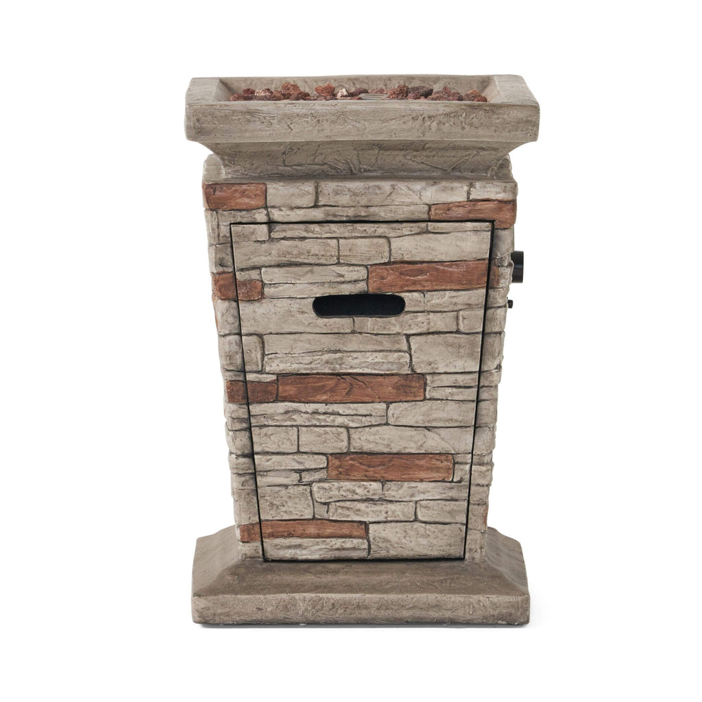 Columna de fuego de piedra natural Alora de 19 pulgadas y 40 000 BTU para exteriores (SAK36771)