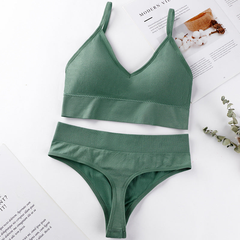 Sujetador sin costuras para mujer, top de fitness, bañador push-up, bikini de ejercicio para mujer, 2 piezas, conjunto de bikini de yoga acanalado sin costuras, sujetador deportivo y conjunto de ropa interior, 2 piezas, bikini de verano de talle alto