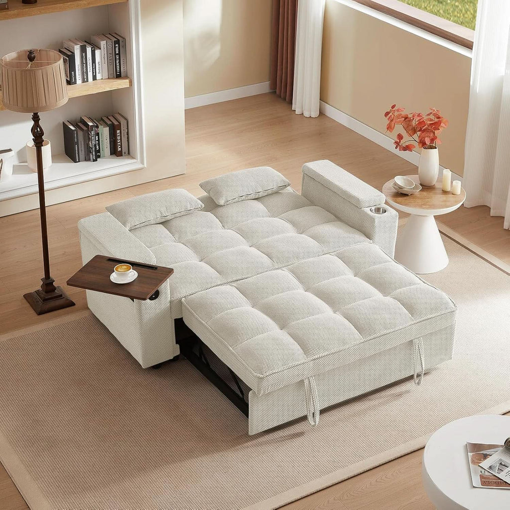Sofá cama convertible de 65 pulgadas con respaldo ajustable