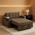 Sofá Cama Convertible Duradero de 65 Pulgadas Marrón Chocolate