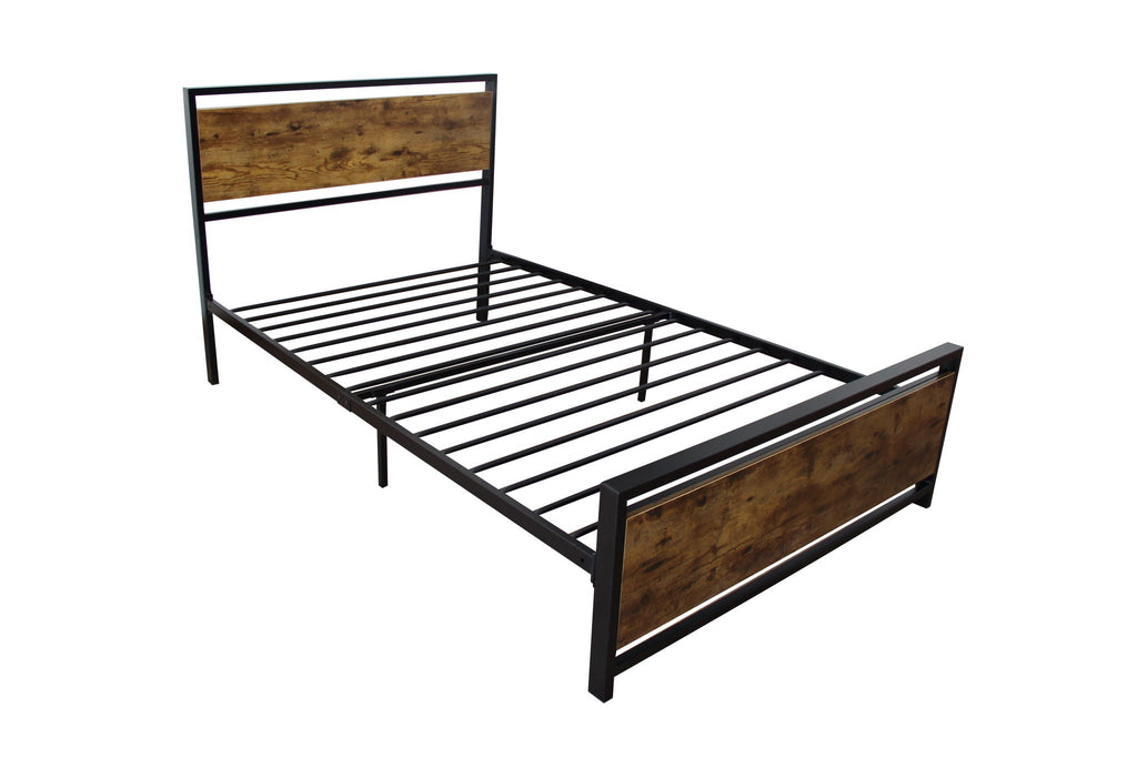 Twin Size Metal Bed Frame, Modern Style and Comfort - Black