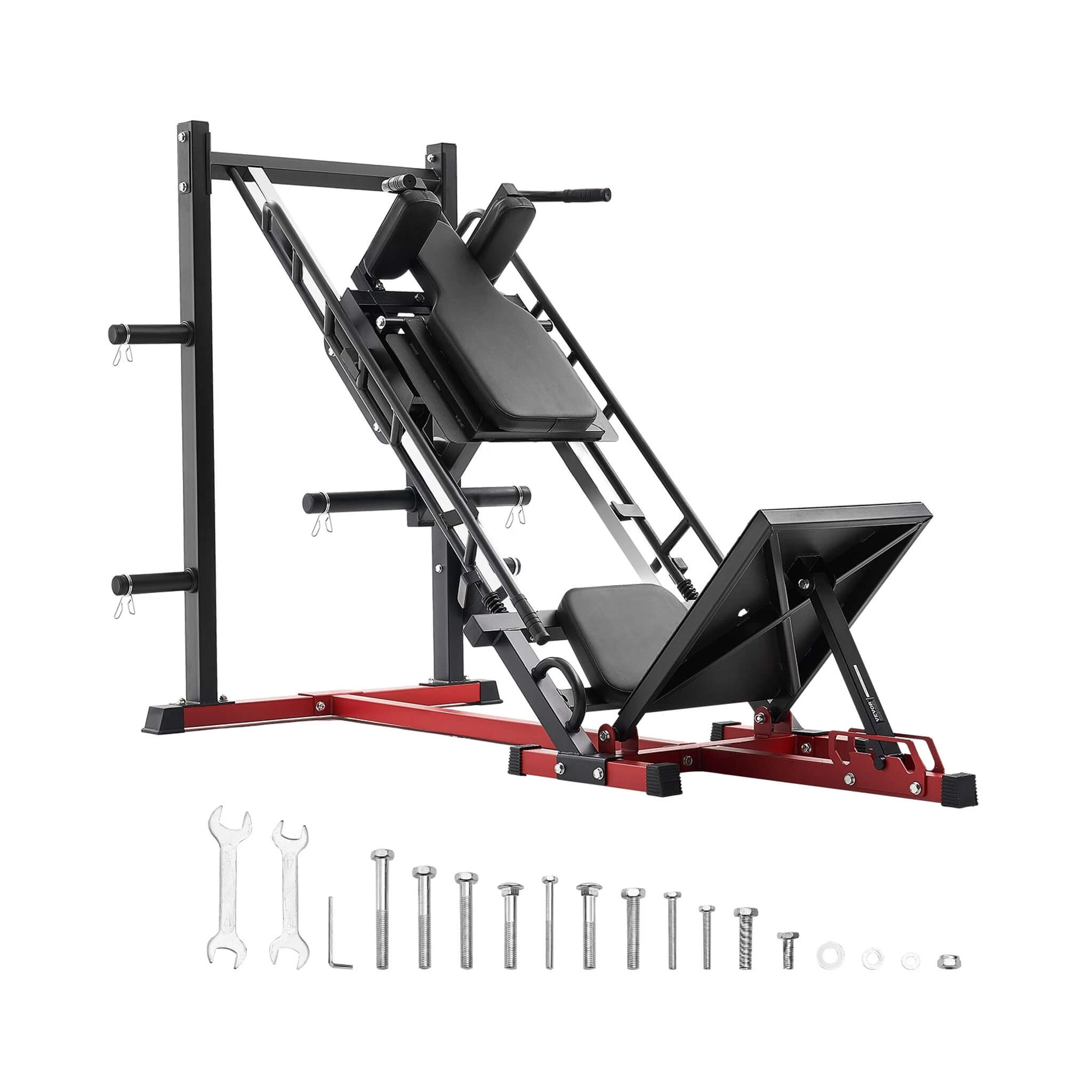 Rovix 2000LBS Máquina de prensa de piernas y sentadillas hack ajustables para entrenamientos en gimnasios domésticos (SAK53148)