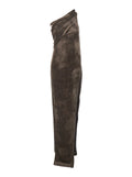Rick Owens Women 'Athena Arrowhead' Brown Asymmetric Long Dress With Ruched Neckline And Side Single Slit In Viscose Blend Woman