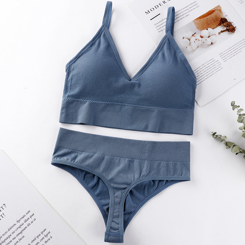 Sujetador sin costuras para mujer, top de fitness, bañador push-up, bikini de ejercicio para mujer, 2 piezas, conjunto de bikini de yoga acanalado sin costuras, sujetador deportivo y conjunto de ropa interior, 2 piezas, bikini de verano de talle alto