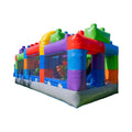 Pista de obstáculos hinchable multicolor gigante de 20 pies con ventanas de malla grandes (SAK75192)
