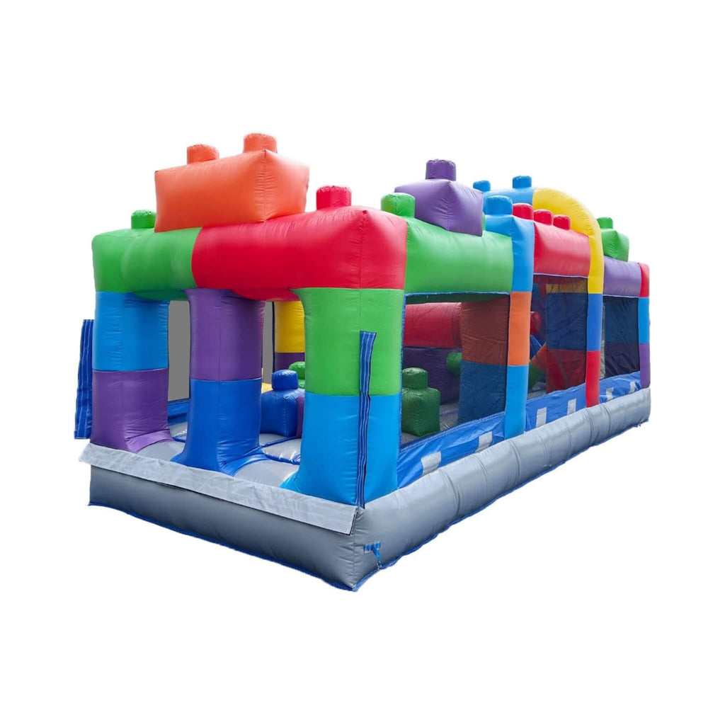 Pista de obstáculos hinchable multicolor gigante de 20 pies con ventanas de malla grandes (SAK75192)