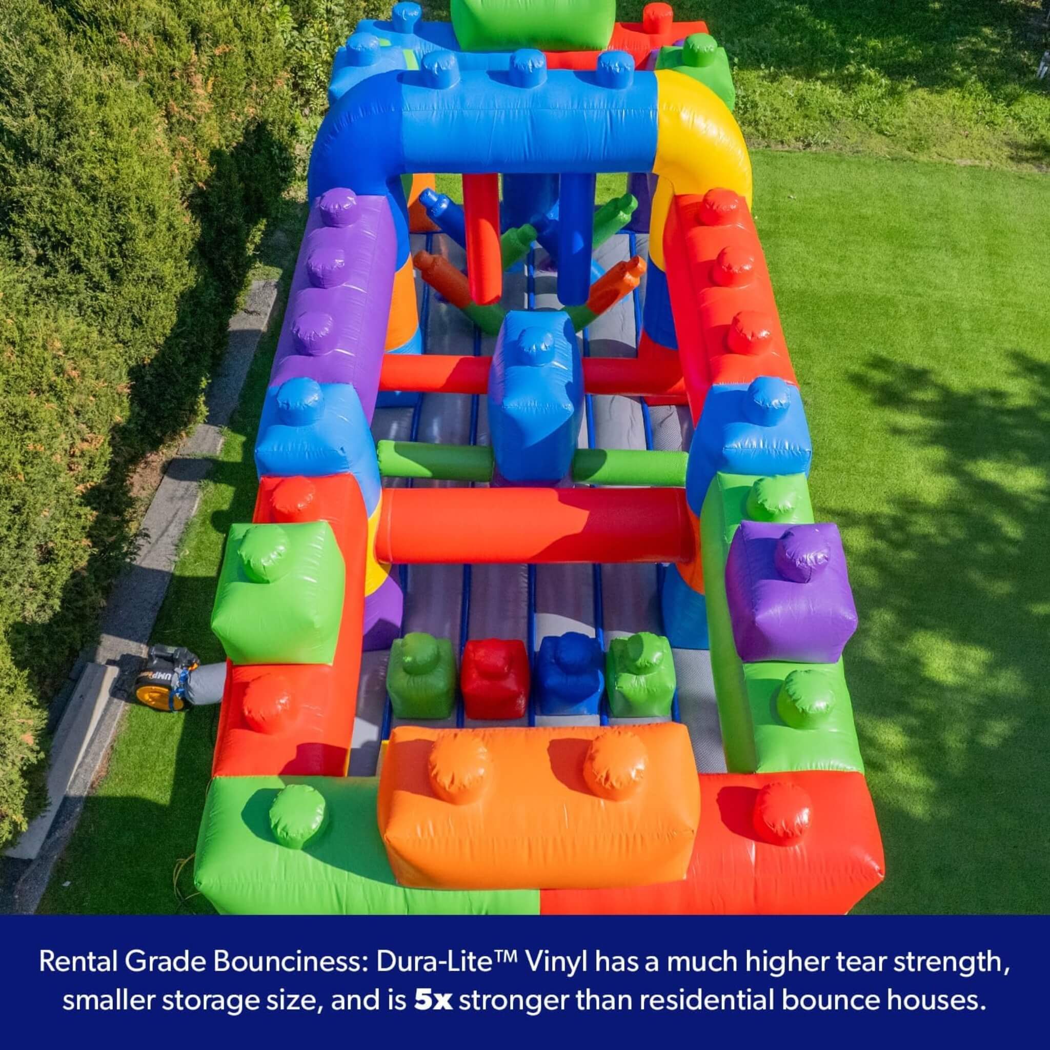 Pista de obstáculos hinchable multicolor gigante de 20 pies con ventanas de malla grandes (SAK75192)