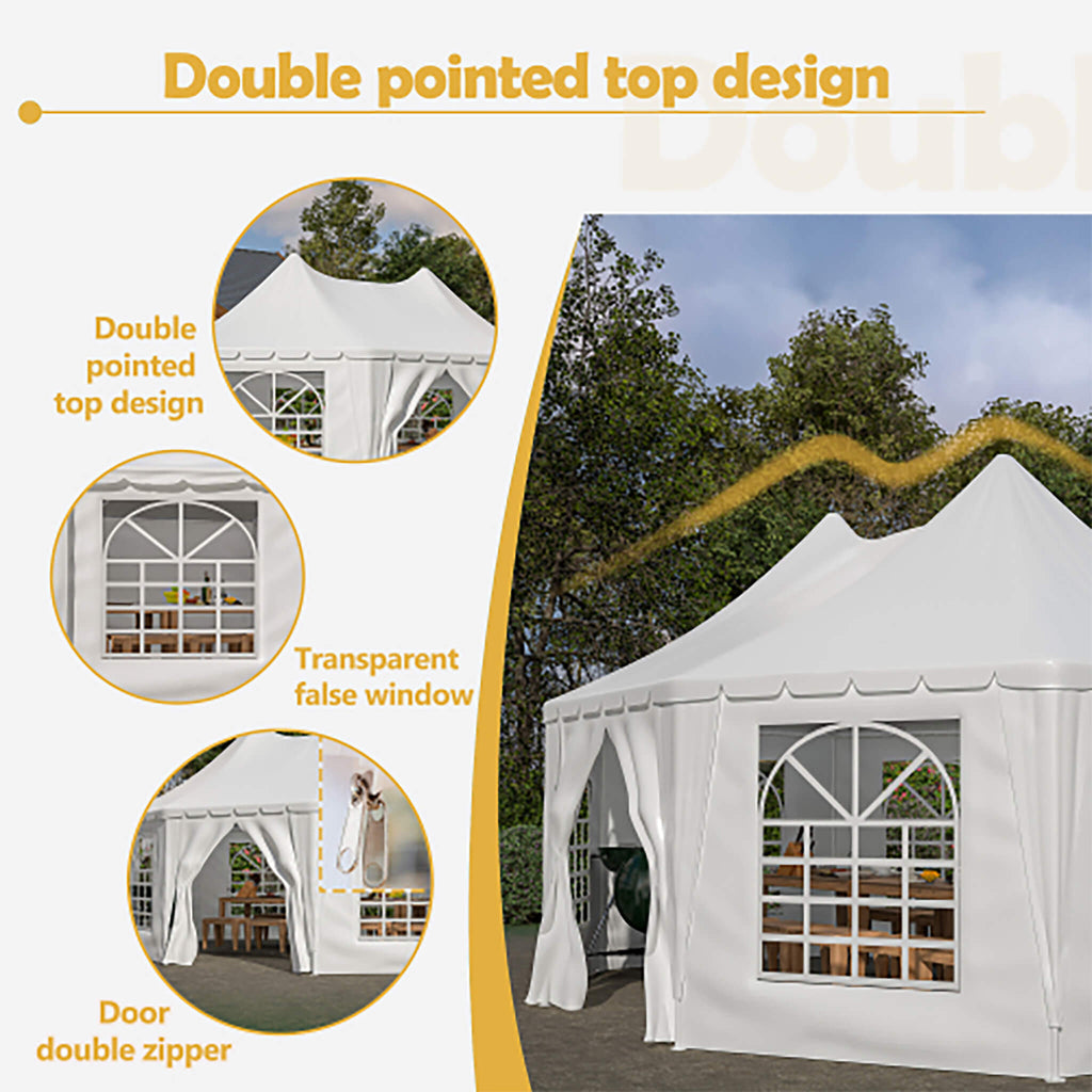[20X15FT] Carpa Extra Grande Resistente Impermeable para Fiestas y Bodas al Aire Libre con Marco de Acero (SAK07645)