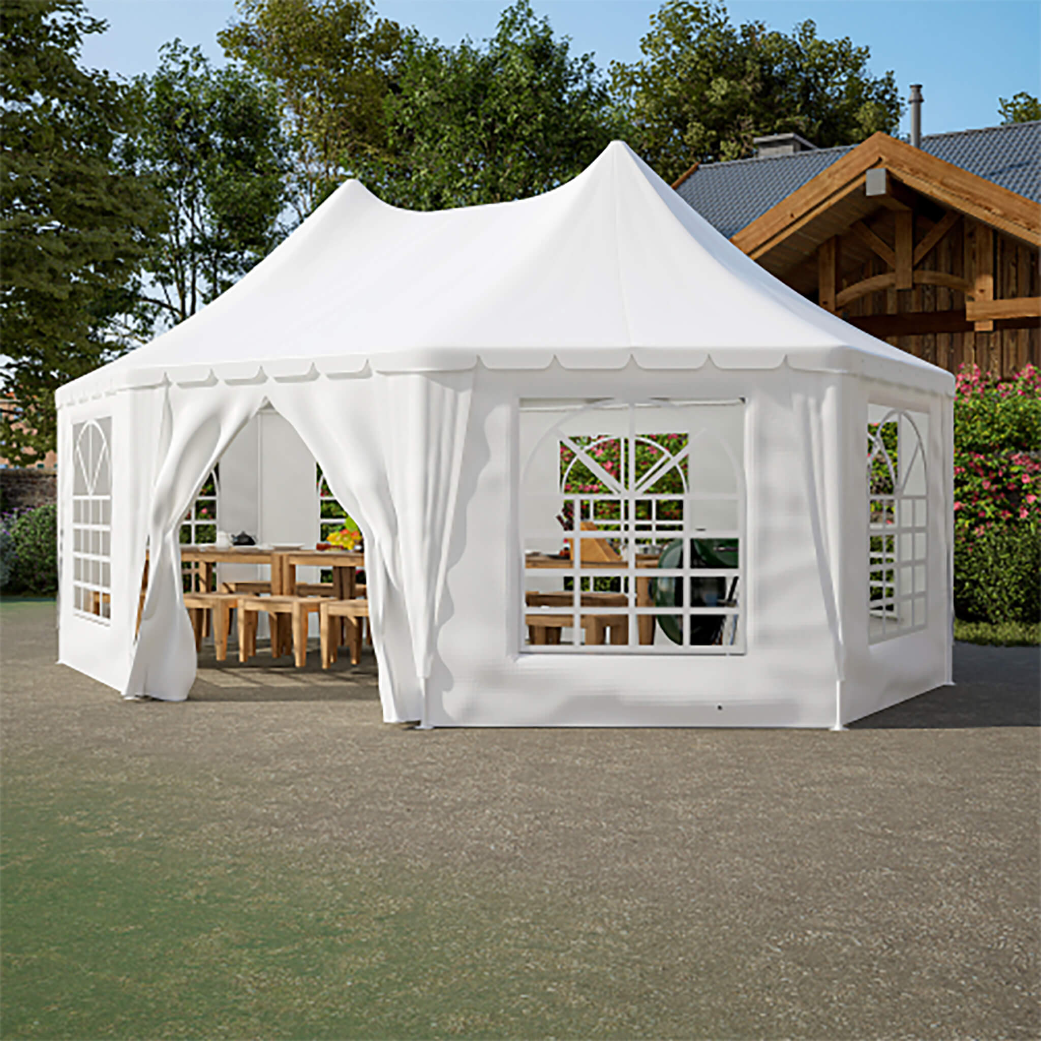 [20X15FT] Carpa Extra Grande Resistente Impermeable para Fiestas y Bodas al Aire Libre con Marco de Acero (SAK07645)