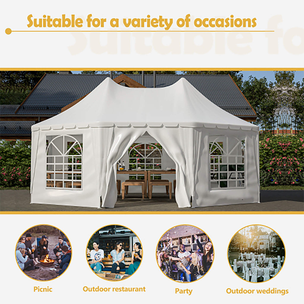 [20X15FT] Carpa Extra Grande Resistente Impermeable para Fiestas y Bodas al Aire Libre con Marco de Acero (SAK07645)
