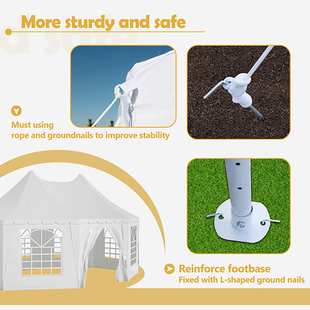 [20X15FT] Carpa Extra Grande Resistente Impermeable para Fiestas y Bodas al Aire Libre con Marco de Acero (SAK07645)