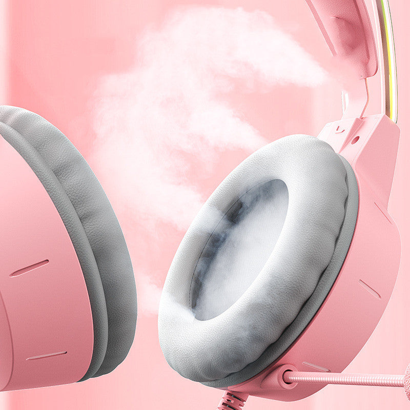 Auriculares para juegos con cable, con iluminación y diseño de moda