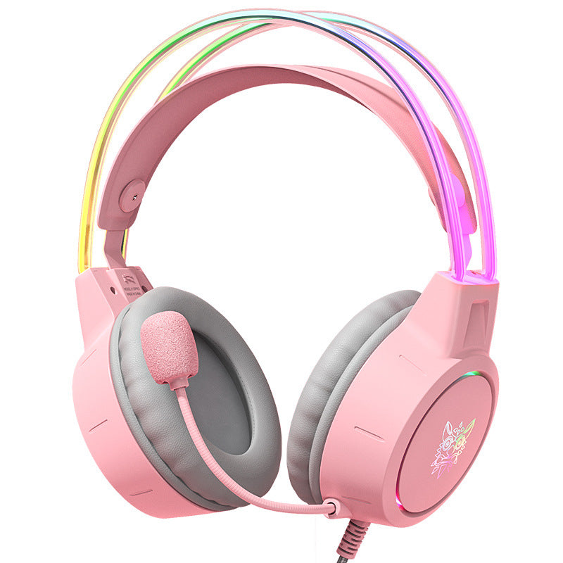 Auriculares para juegos con cable, con iluminación y diseño de moda