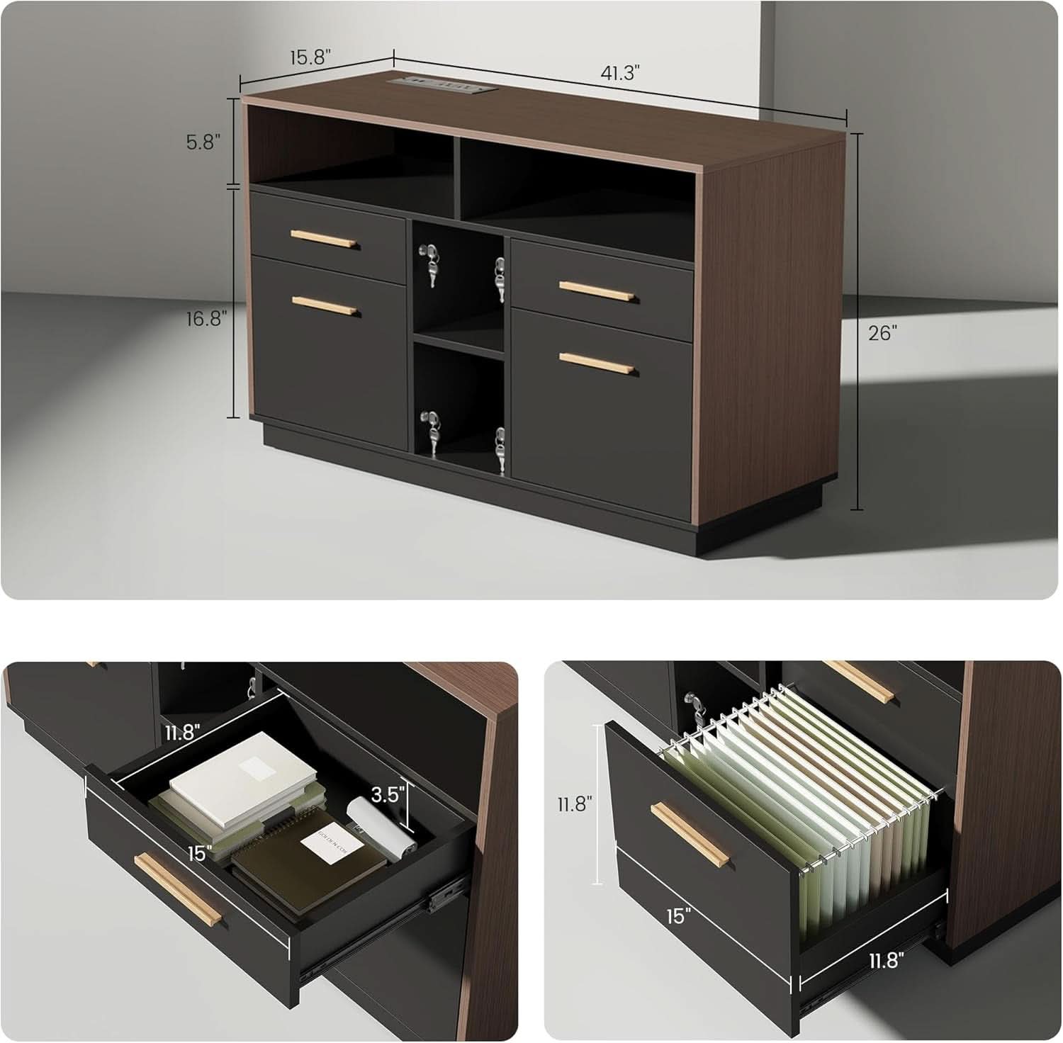 Walnut Seventy OneInch Height Adjustable Standing Desk Cabinets