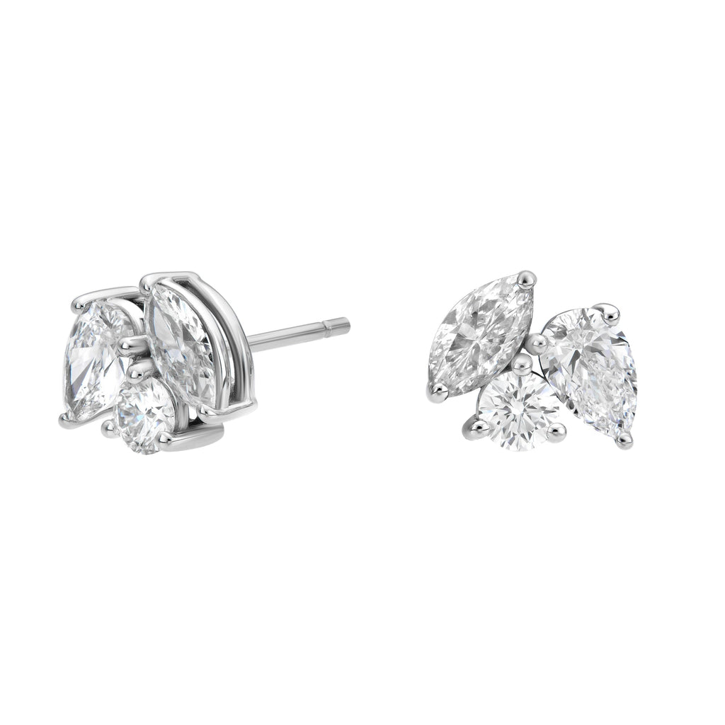 Mixed Shape Trio Stud Earrings