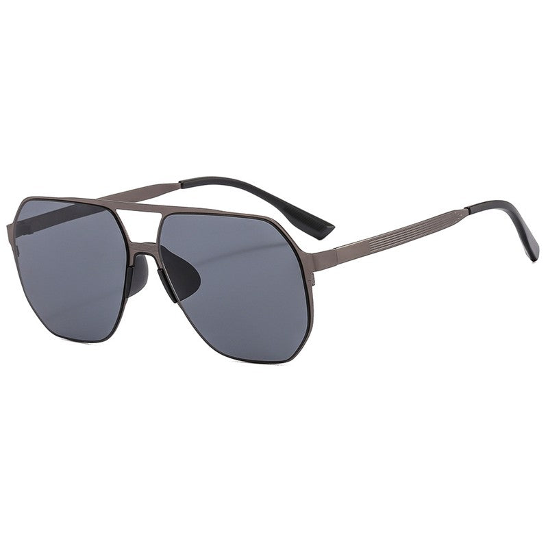 Men's Vintage Stainless Steel Frame Polarized Sunglasses