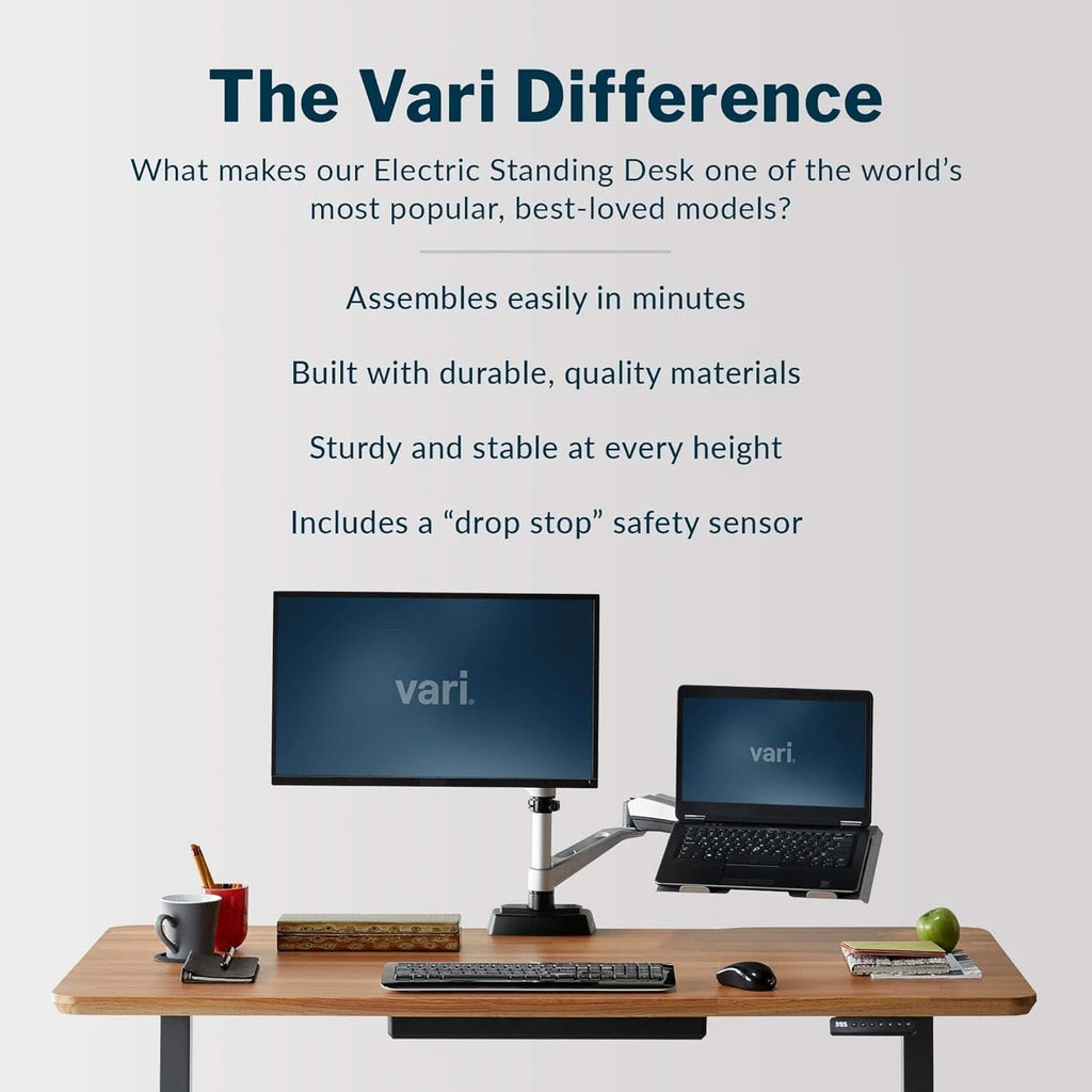 Electric Standing Desk 60 Inch With Butcher Block Top